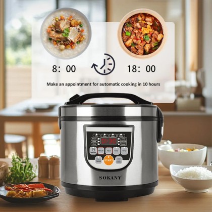 10 in Electric Digital Rice Cooker 5L Non Stick Stainless Steel