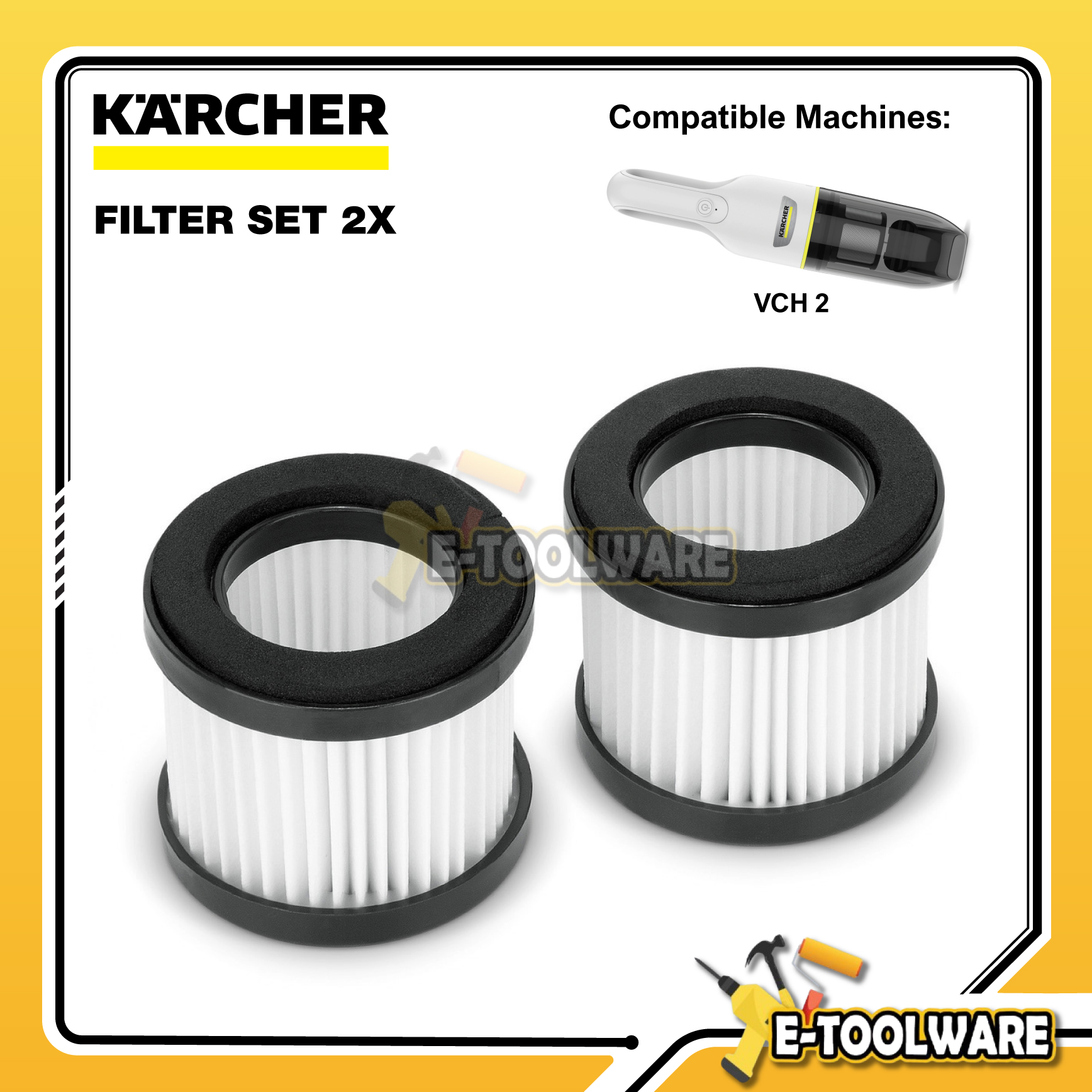 Karcher VCH2 Filter Set 2X - 2.863-313.0