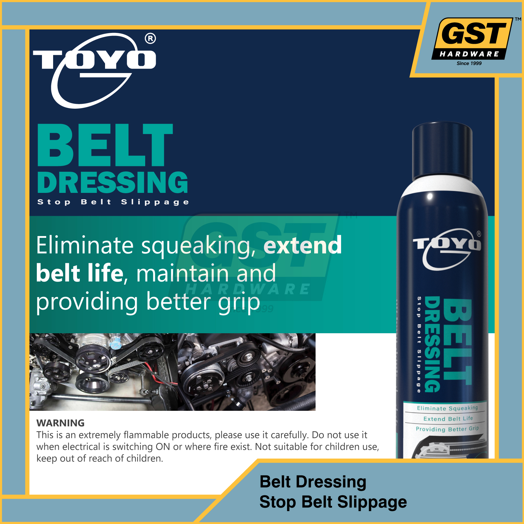 Toyo-G Belt Dressing Spray Belting Kereta 300ml Belt Spray Belting Spray  Kereta Belt Spray for Car Belting Spray | GST Hardware - Malaysia's Trusted  One-Stop Hardware Store | Online to Offline Services