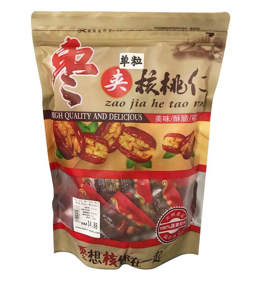 红蟠桃4kg Zao Jia He Tao Ren Red Dates and Walnut Healthy Snack 400g