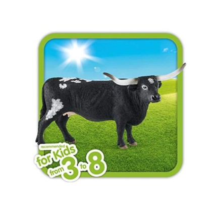 Schleich Ternero Tejano Longhorn – Figura De Granja Realista De 7 Cm – Pintada A Mano – Colección Farm World – Regalo Para Niños