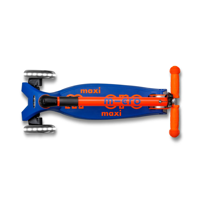 Micro 227 Blaze Orange Maxi Deluxe Foldable Neon LED Scooter For