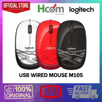 Logitech USB Optical Mouse M105 Black Red White | Malaysia Notable ...
