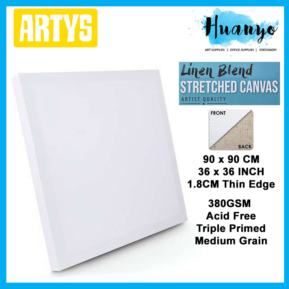 Artys Artist Stretch Canvas 380gsm Cotton Linen Blend Mixed ](90X90cmX1.8CM /36x36x0.7Inch/3x3 Feet)