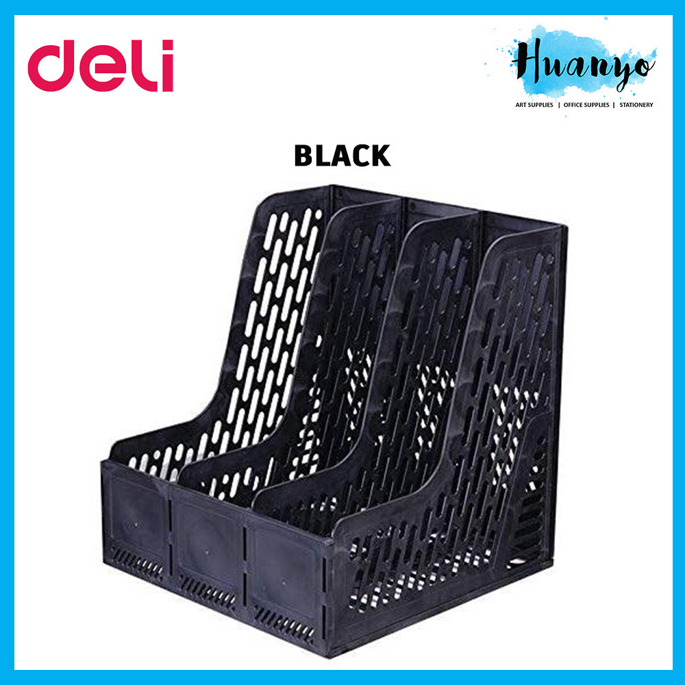 Deli Magazine Rack Holder Plastic Box File A4 3 Tier Desktop File Organizer Paper Storage  | E9845