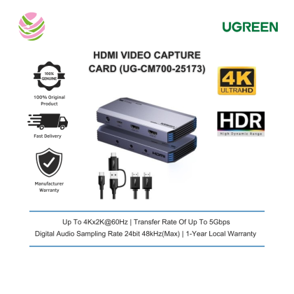 UGREEN HDMI VIDEO CAPTURE CARD HDMI input supports resolutions up
