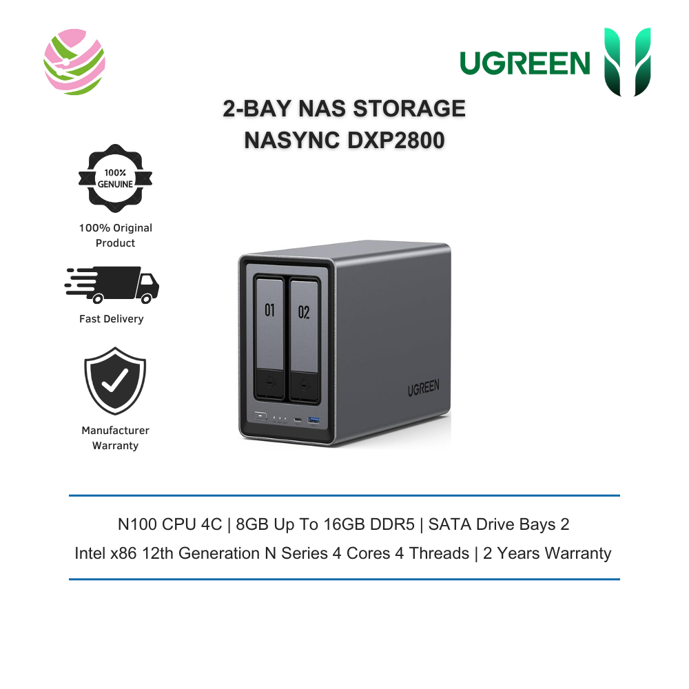 【新品・未使用】UGREEN NASync DXP2800 2 bay NAS Storage for Home | 14-day worry-free trial