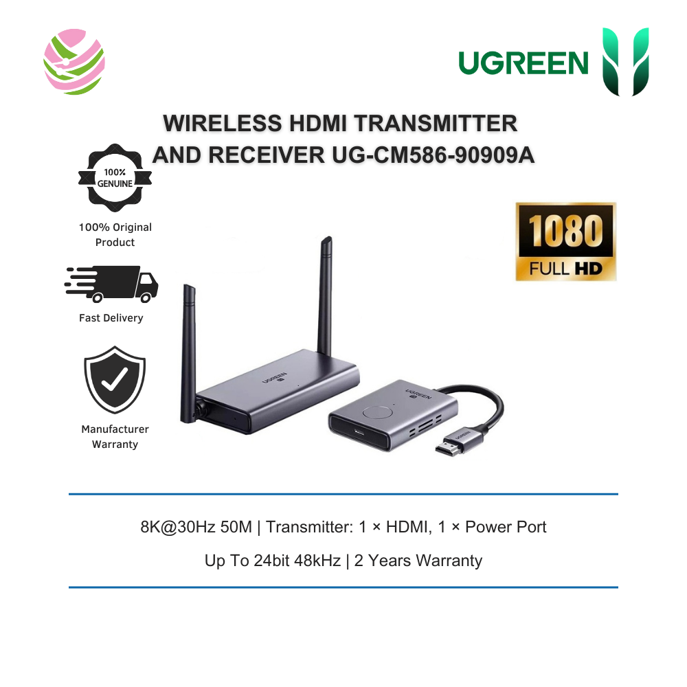 UGREEN WIRELESS HDMI TRANSMITTER AND RECEIVER - UG-CM586-90909A