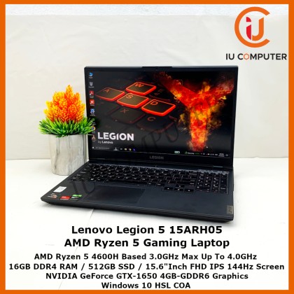 LENOVO LEGION 15ARH05 AMD RYZEN 4600H 16GB RAM 512GB SSD