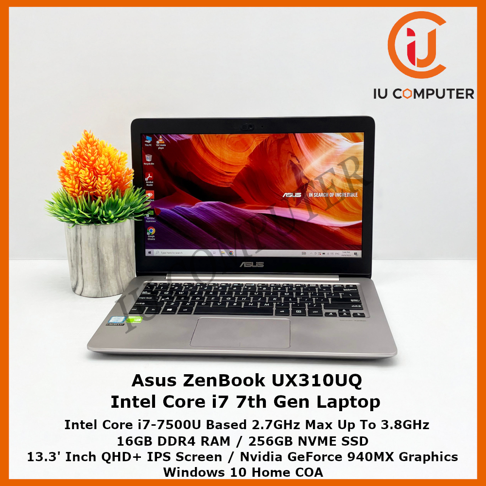 ASUS ZENBOOK UX310UQ INTEL CORE I7-7500U 16GB RAM 256GB NVME