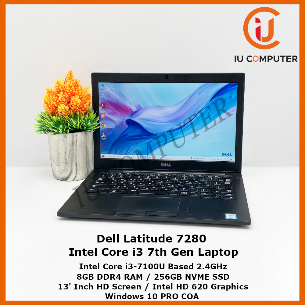 DELL LATITUDE 7280 INTEL CORE I3-7100U 8GB RAM 256GB NVME SSD USED