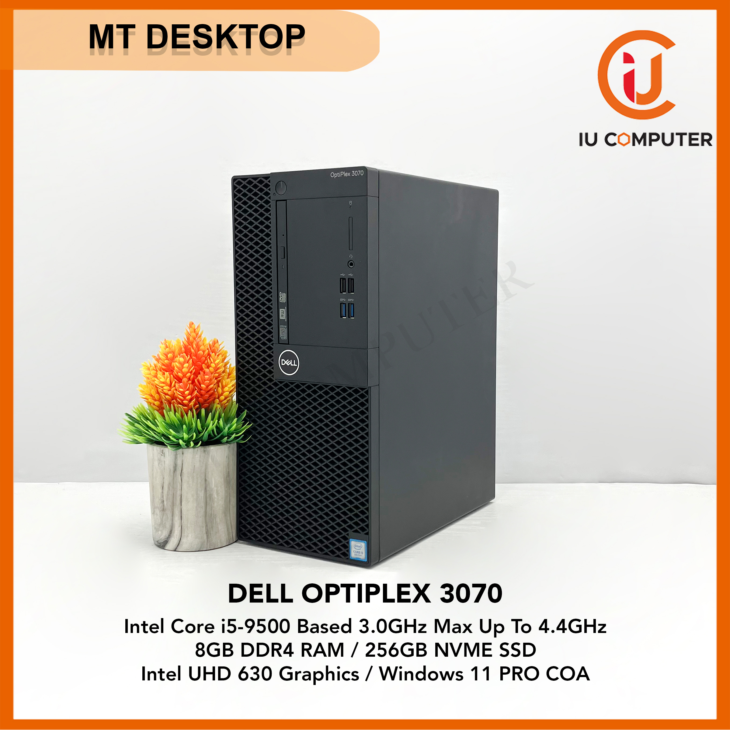 DELL OPTIPLEX 3070 MT INTEL CORE I5-9500 8GB RAM 256GB NVME SSD