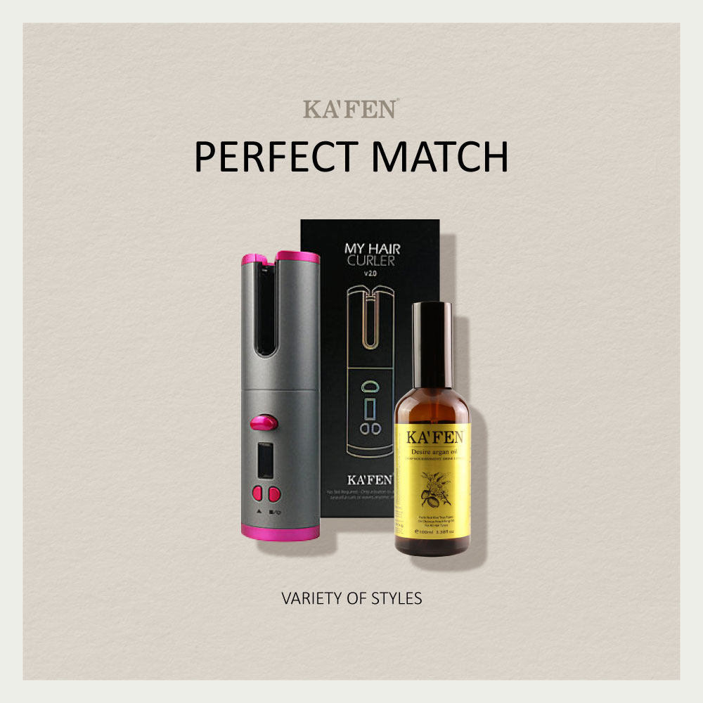 Kafen Hair Curler Wireless 我的随身卷发器 (Free:摩洛哥油100ml*1)-Buy 1Free Argan Oil
