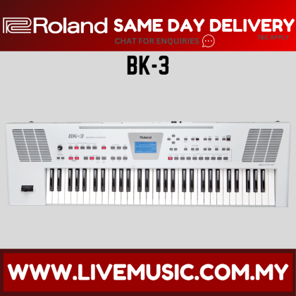 Roland BK-3 - 61 Keys White Backing Keyboard with Note Stand and ...