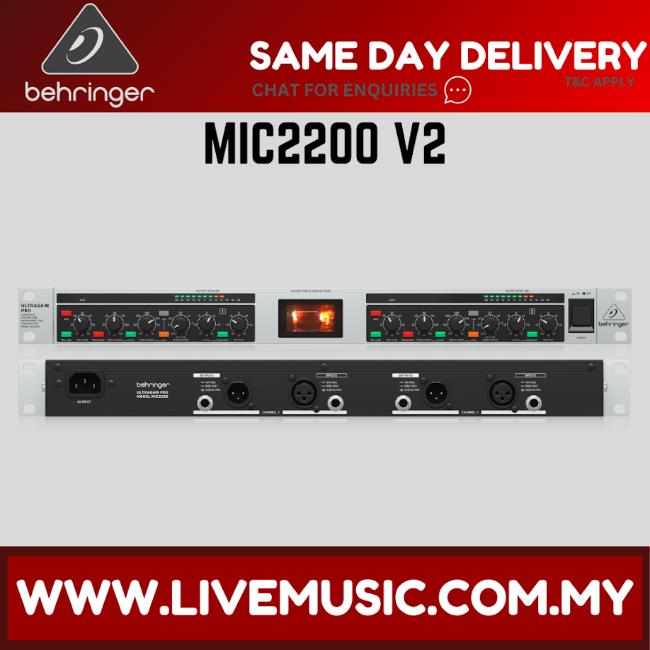 BEHRINGER MIC2200 V2 Audiophile Vacuum Tube Mic/Line Preamplifier