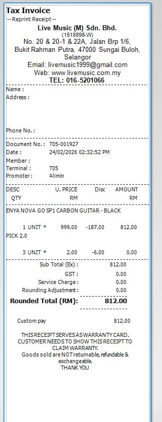 Example of LMC Invoice