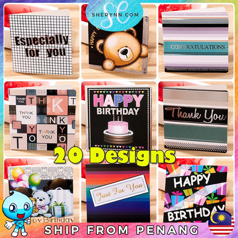 Greeting Card Happy Birthday Bear Thank You Wedding Anniversary Wish All The Best Note Message Greeting Kad Ucapan 生日卡片