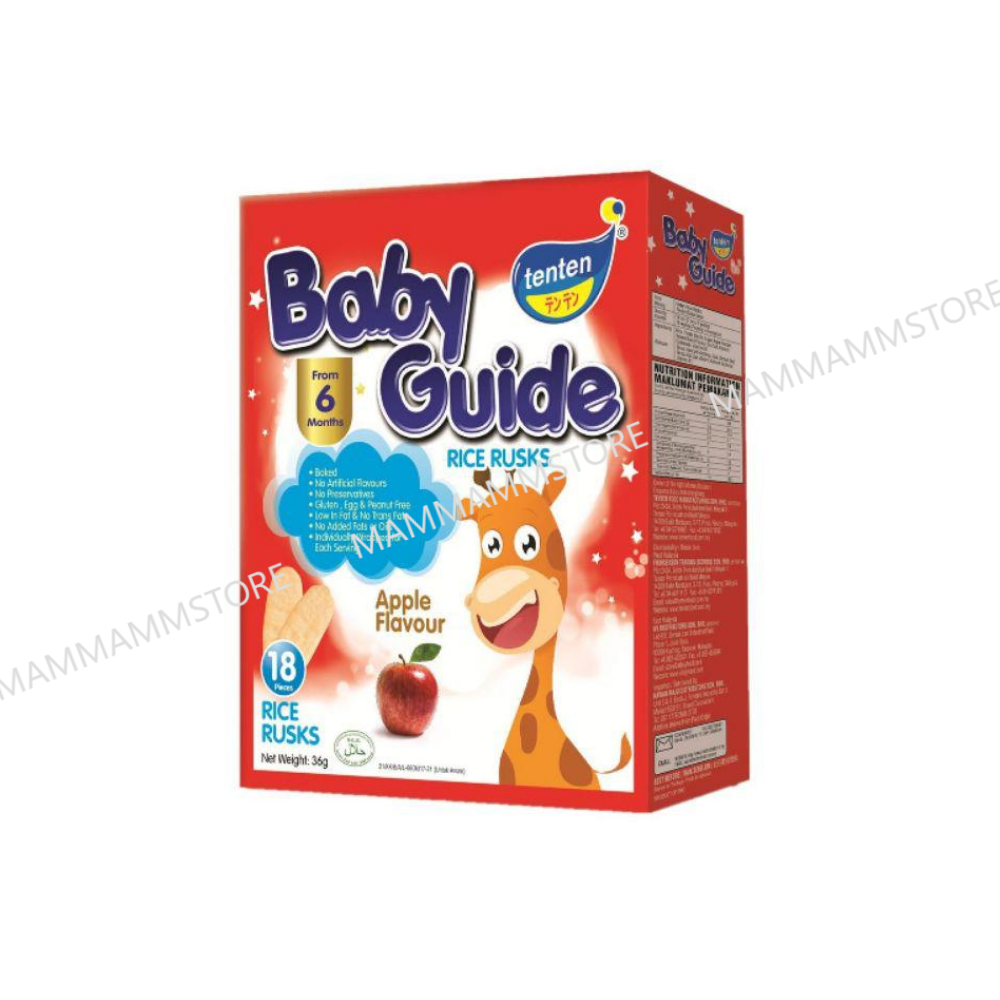 Tenten Baby Guide Rice Rusks / Organic Rice Rusk 36g / Organic Rice