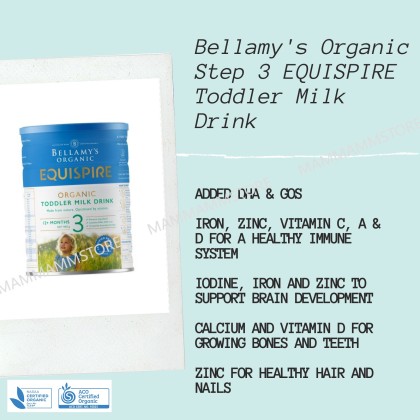 Bellamy's Organic Step 3 EQUISPIRE Toddler Milk Drink 900g for 12