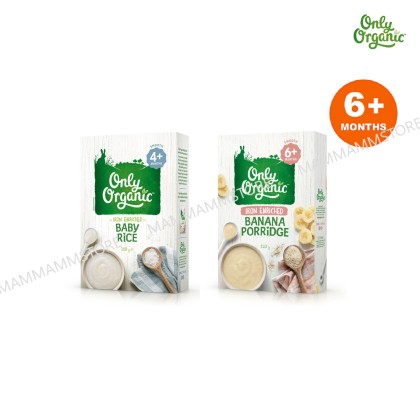 Only Organic Baby Rice 200g Banana Porridge 120g for months+