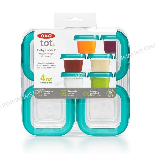 Oxo Tot Baby Blocks Freezer Storage Containers 2oz/60ml / 4oz/120ml