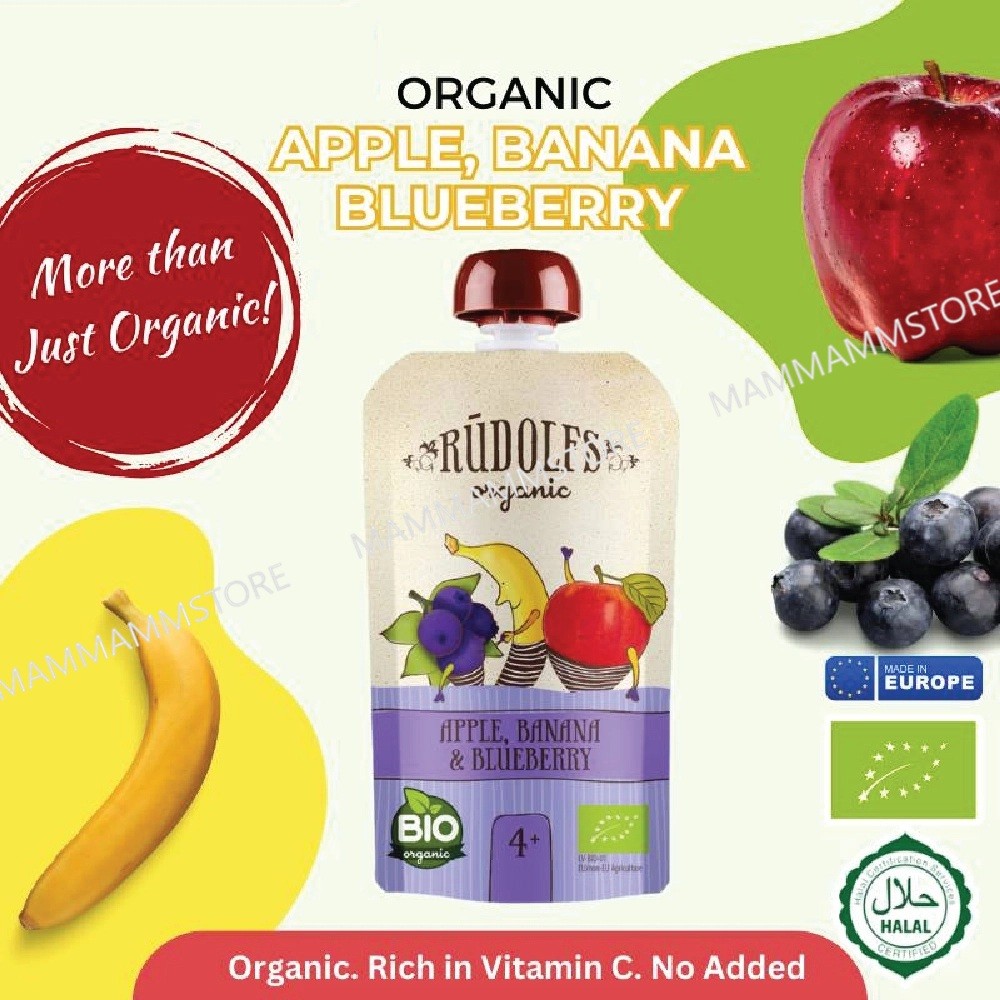 RUDOLFS Organic Baby Food Pouches Puree Ready to Eat 110g for