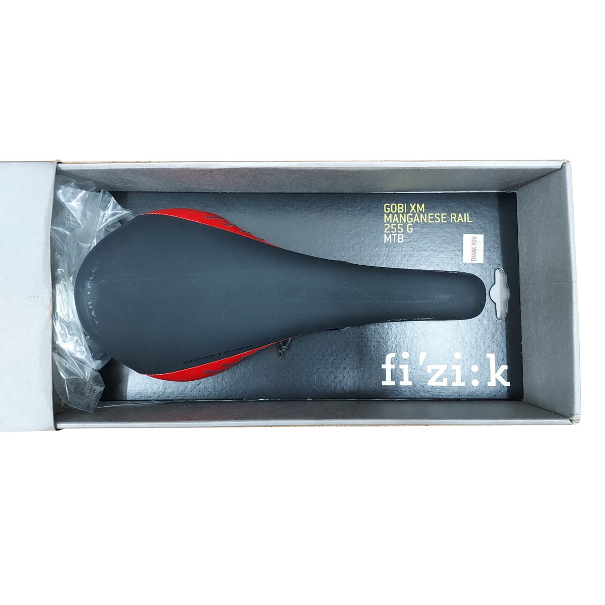 Fi'zi:k Saddle Gobi XM Manganese Rail Black/Red Monton Malaysia
