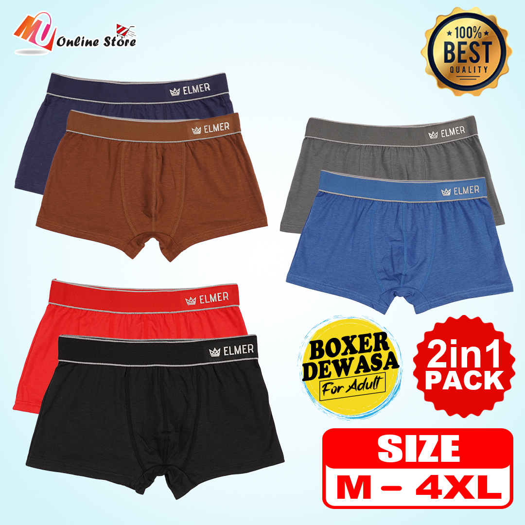 MU SELUAR DALAM LELAKI DEWASA/ MEN BOXER / SELUAR DALAM 2 HELAI/ SPENDER LELAKI DEWASA/ BOXER DEWASA