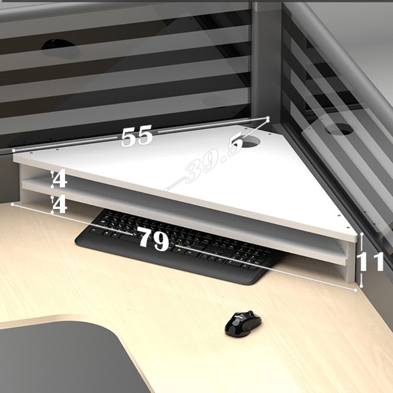 Desktop corner computer monitor height stand rack with storage space ...
