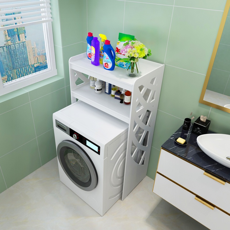 Washing machine upper storage shelf bathroom toilet shampoo laundry