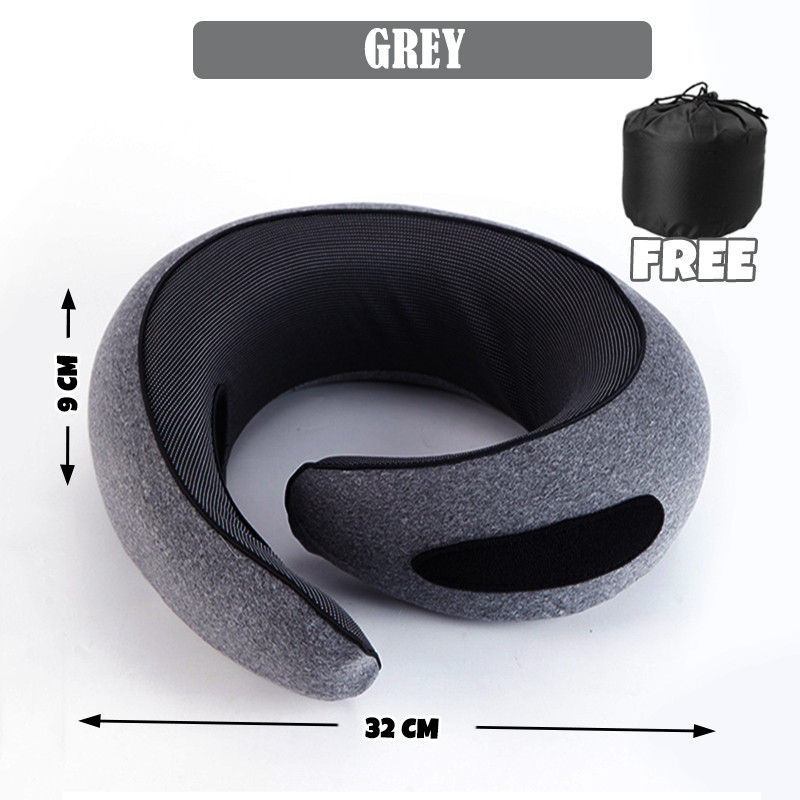 WHOLESALE | 360° U-Shape Memory Foam Pillow Travel Head Rest Neck Support Cushion Bantal Leher 护颈枕