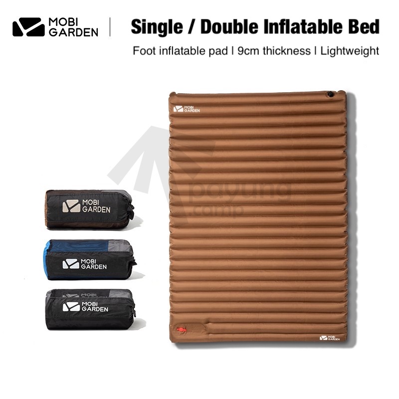 MOBI GARDEN Camping Single Double Inflatable Bed Portable Moisture