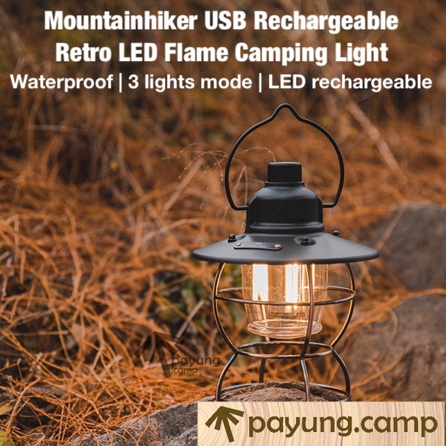 MOUNTAINHIKER Outdoor Hanging Lantern Retro LED Flame Light