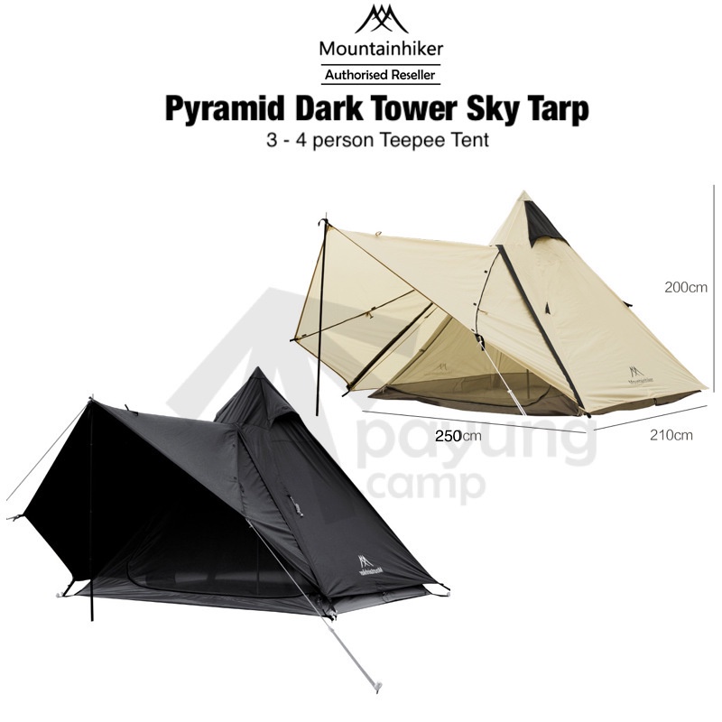 美品 タープ MOUNTAINHIKER Dark Tower Sky Tarp MOUNTAINHIKER 3 to 4 person Teepee Tent Pyramid Dark Tower Sky