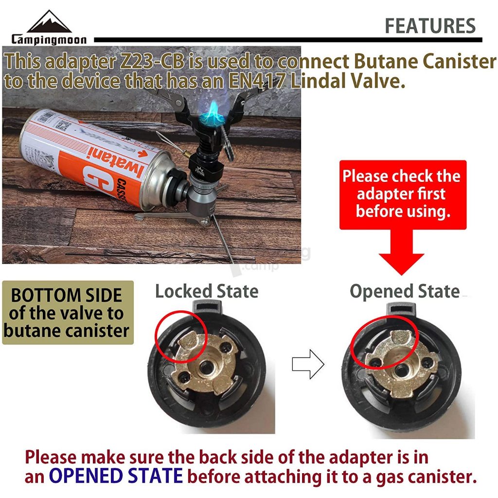 Hamans Propan Adapter Für Camping - Konverter Für Kleine Gasflaschen Auf EN417 Ventil