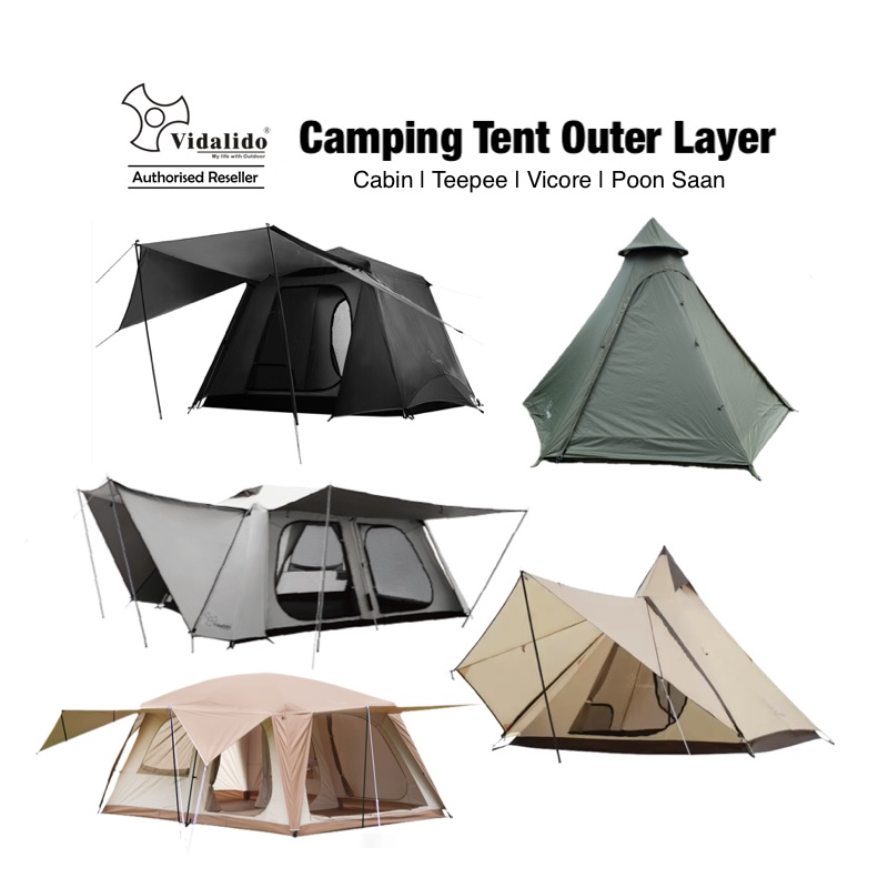 Vidalido Mini Vicore Tent Sサイズ VIDALIDO Camping Tent Outer Layer Vicore Cabin Teepee | Payung