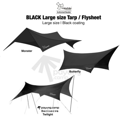 VIDALIDO flysheet tarp black large size monster butterfly twilight