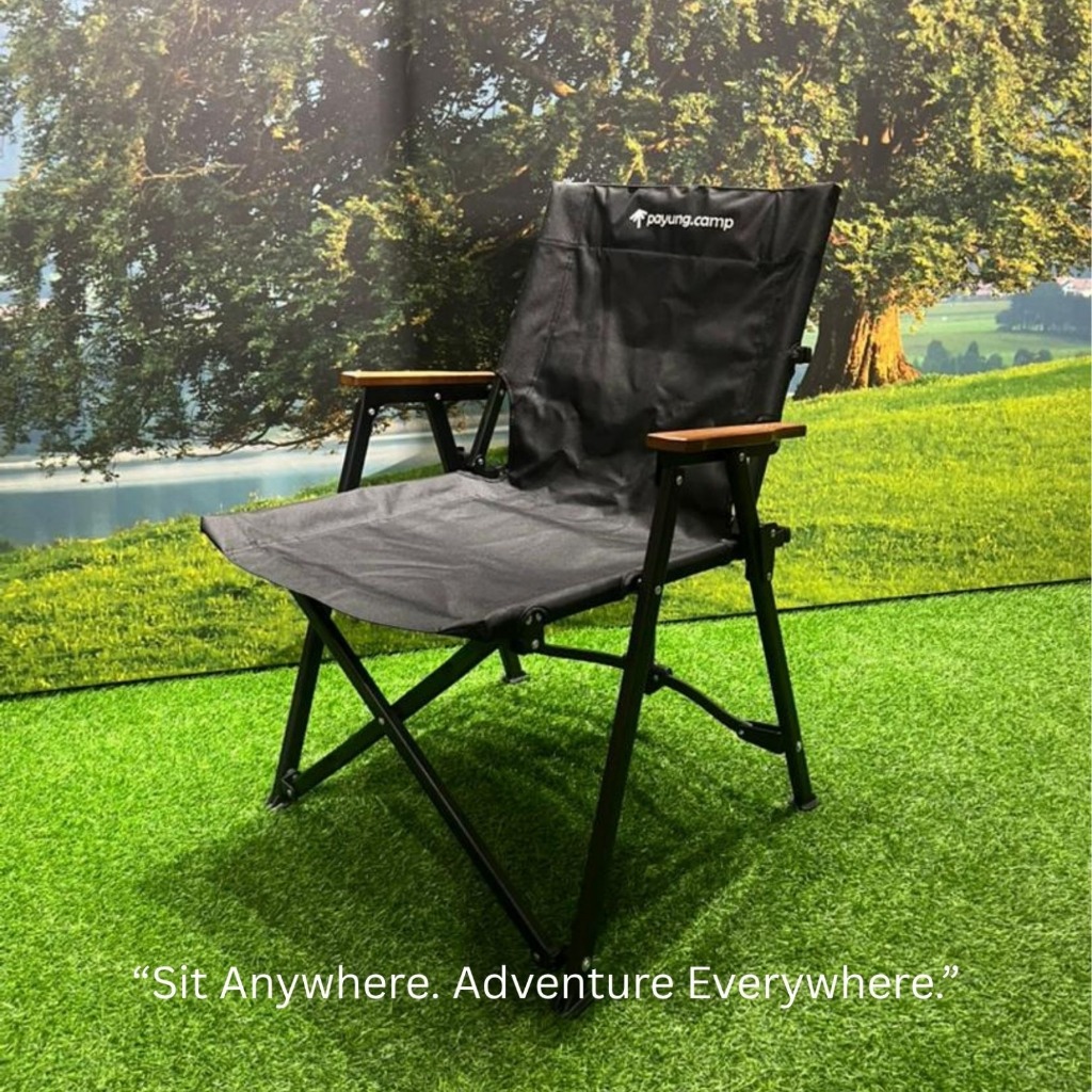 PAYUNG.CAMP Camping Foldable Kermit Chair With Wood Armrest