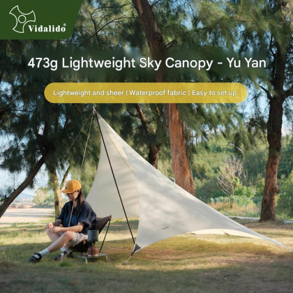 VIDALIDO YuYan Tarp (Pole EXCLUDED) Ultra Light Weight Sky Canopy