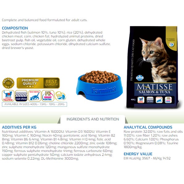 Top farmina matisse cat food review Online