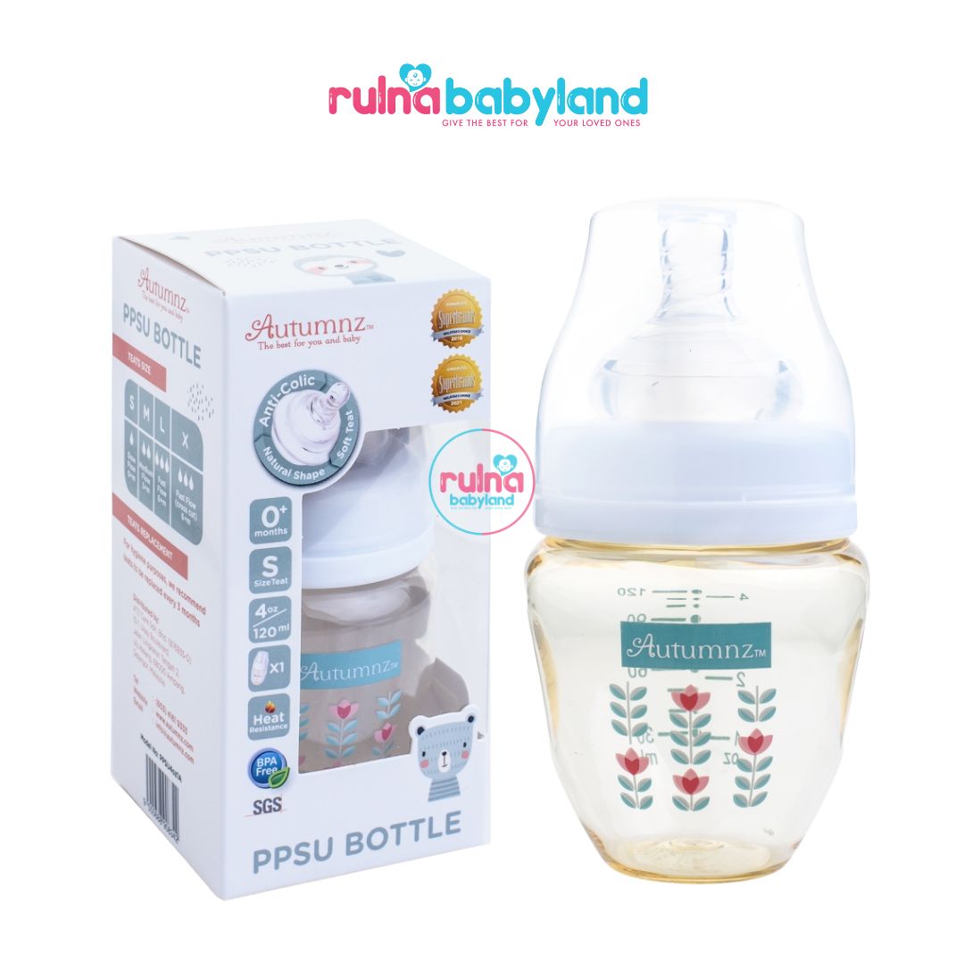 AUTUMNZ PPSU WIDE NECK FEEDING BOTTLE 4OZ/120ML (SINGLE) *BLOOM