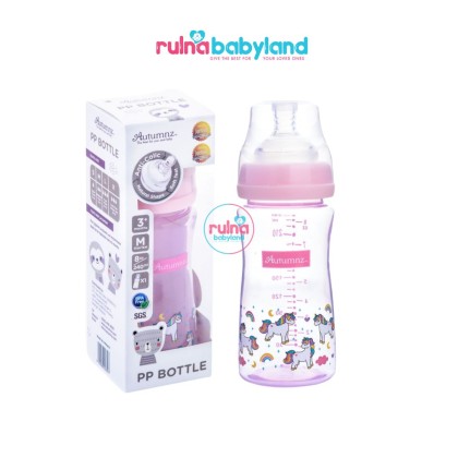 AUTUMNZ PP WIDE NECK FEEDING BOTTLE 8OZ/240ML (SINGLE) *RAINBOW