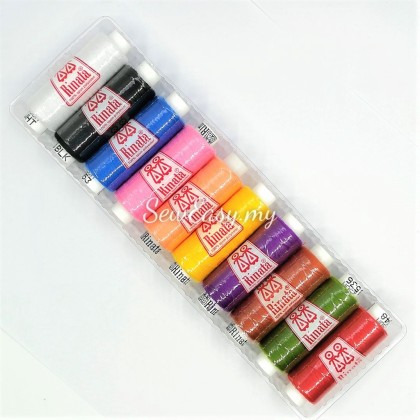 Polyester Thread 10pcs 10pcs Rinata 250Meter Benang Jahit Biasa Spun Polyester Thread ...