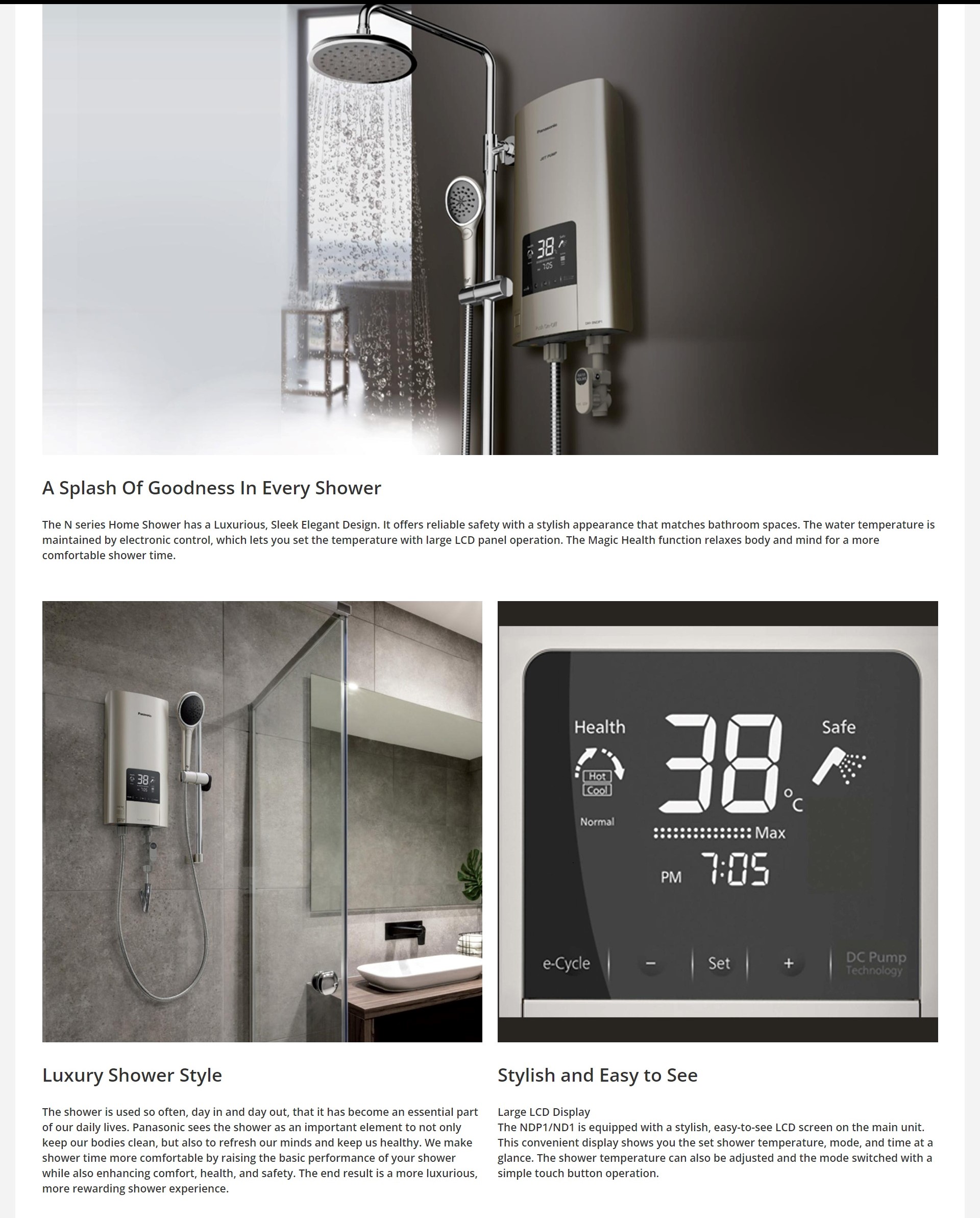 Pensonic Dc Pump Water Heater Panasonic Philips Shower Heater