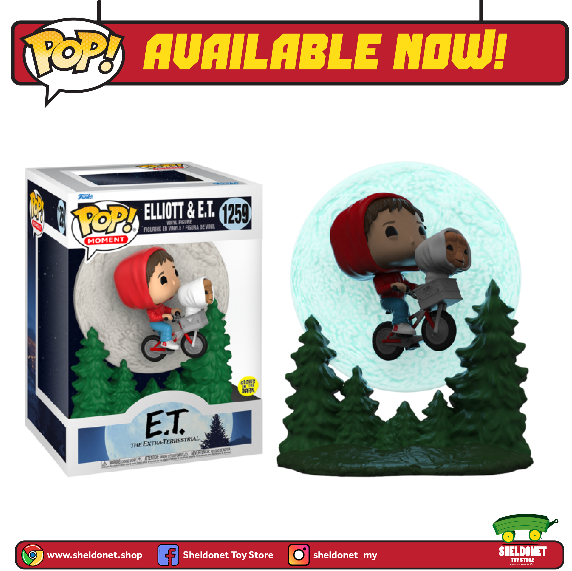 Pop! Movie Moments: E.T 40th Anniversary - Elliott and ET Flying