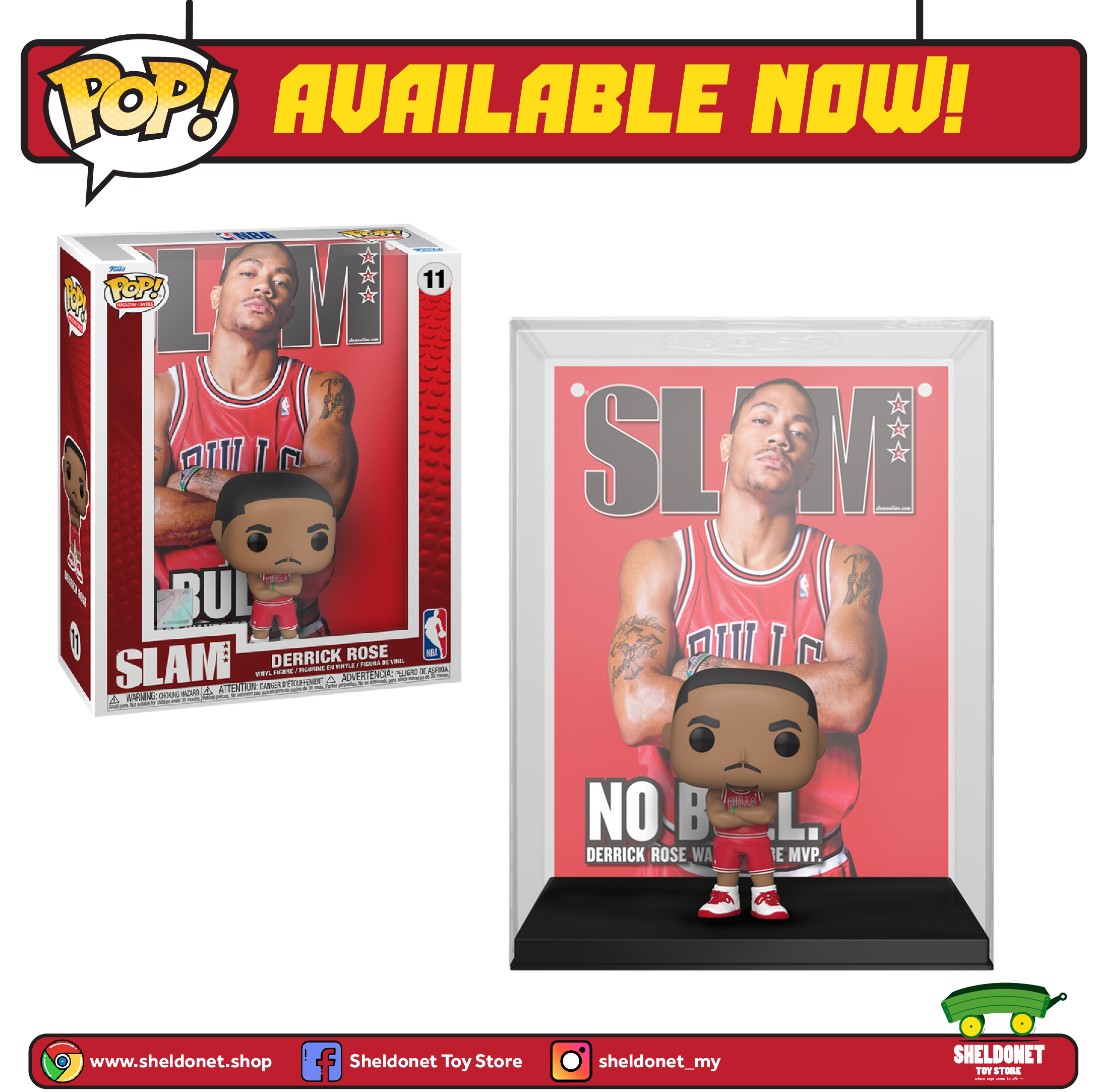 Pop! NBA Cover: Slam - Derrick Rose | Sheldonet Toy Store