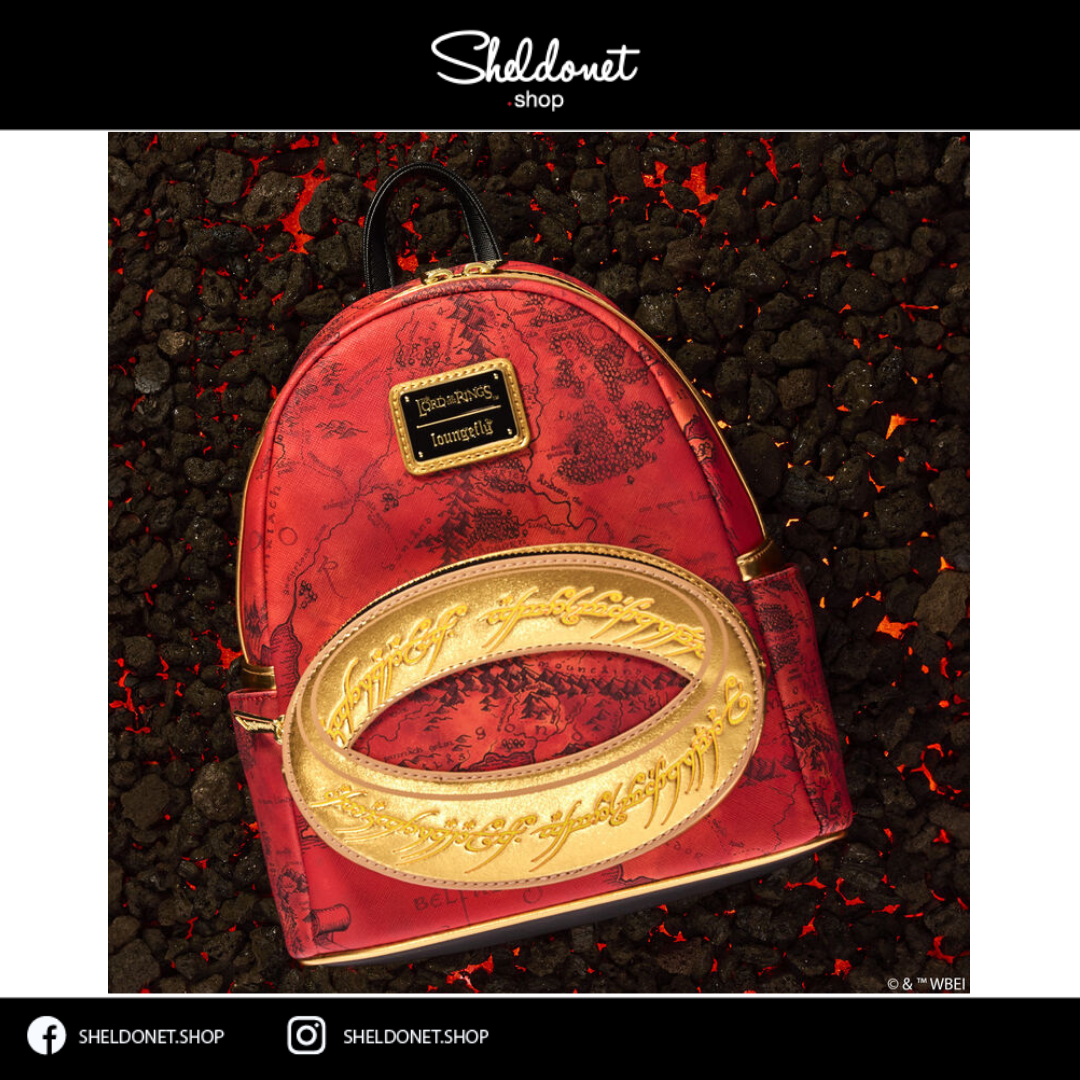 gold ring mini backpack Lord of the Rings Rohan US Exclusive side pockets Loungefly The Lord of the