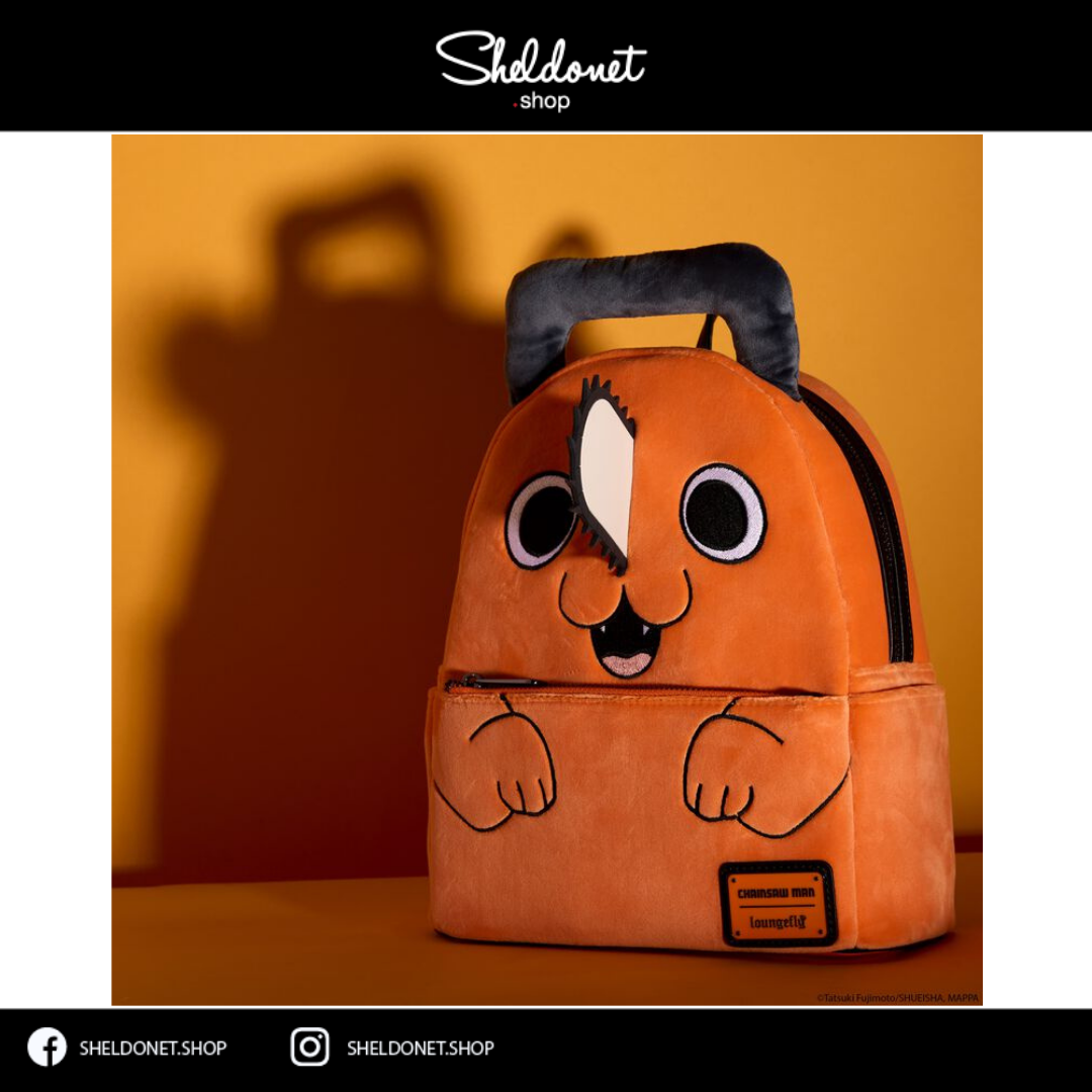 chainsaw man mini backpack and metallic accents Chainsaw Man Pochita Plush Mini