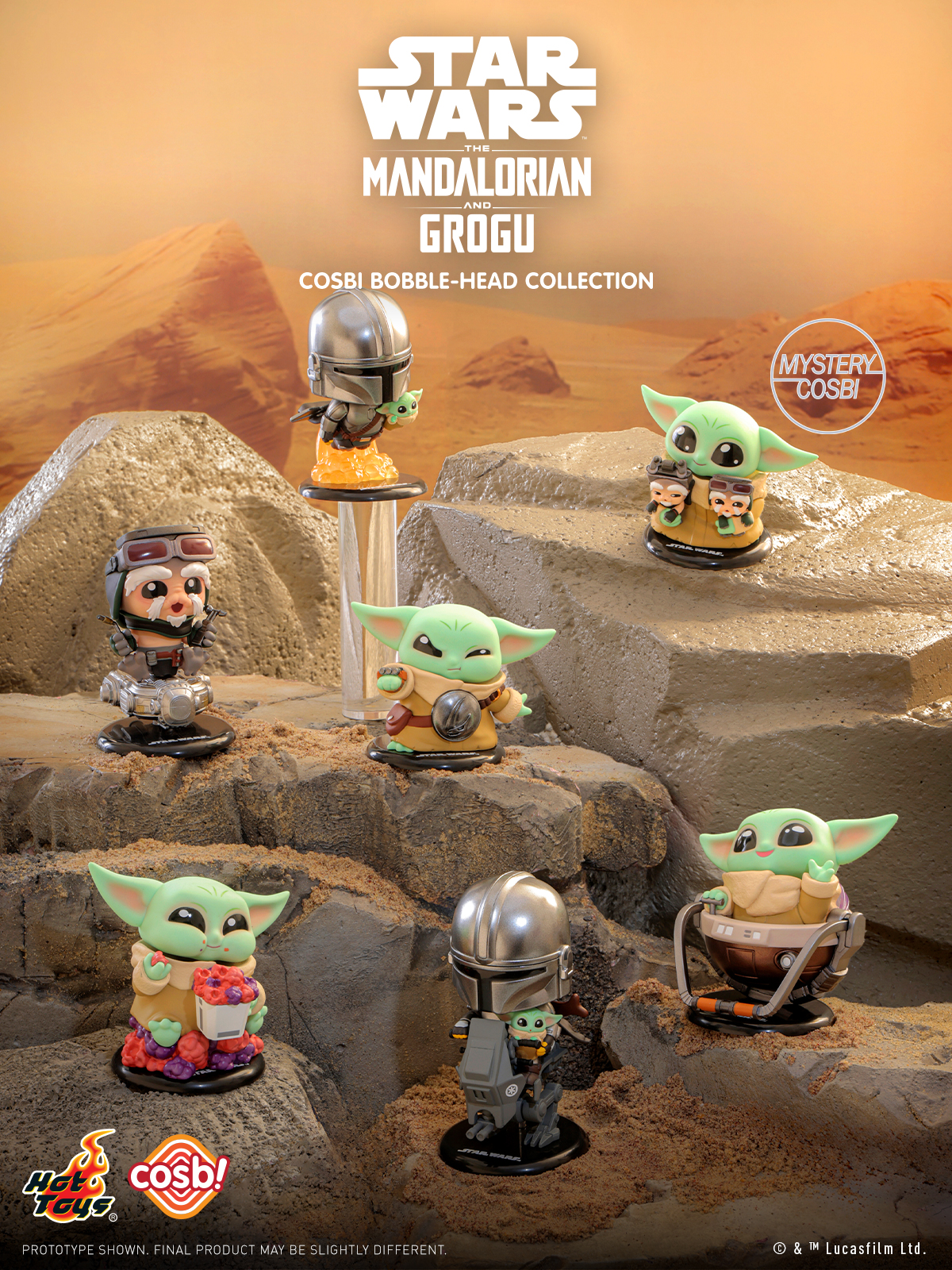 Hot Toys: The Mandalorian And Grogu Cosbi Collection (6+1