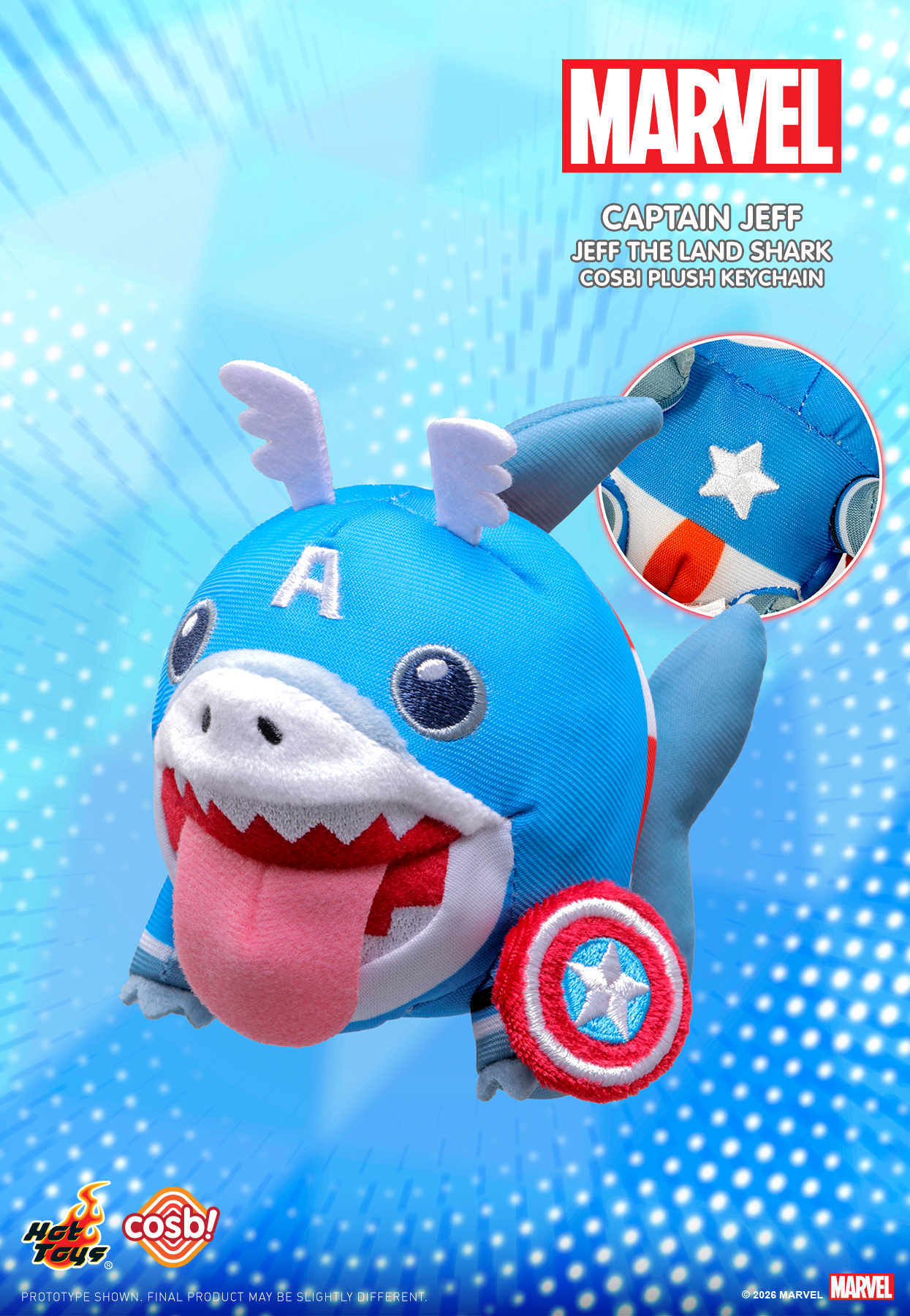 Hot Toys: Marvel Rivals - Jeff The Land Shark Cosbi Plush Keychain
